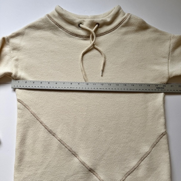 Soft Surroundings Danika Top Pullover Tunic Cream Tan Sweater Drawstring Sz P M - Picture 9 of 16